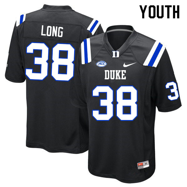 Youth #38 Dominique Long Duke Blue Devils College Football Jerseys Sale-Black - Click Image to Close